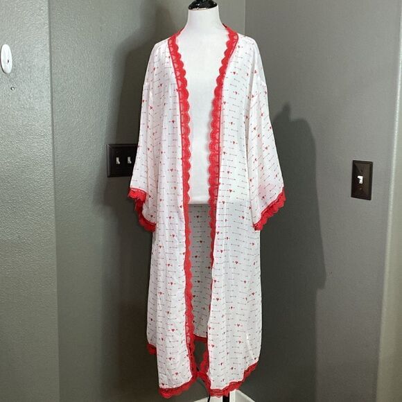 NWT Lularoe VALENTINE'S 2020 CHLOE Bohemian style overlay Kimono - Picture 3 of 11